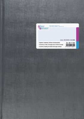 König & Ebhardt 86-11032 Spaltenbuch Kopfleisten-Ausführung - A4, 3 Spalten, 96