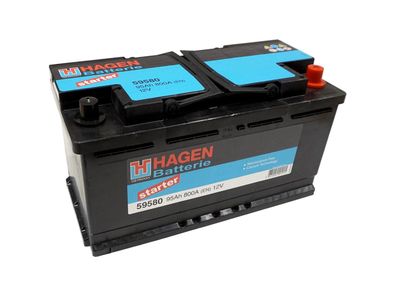 HAGEN Starterbatterie Für PKW, DIN, 12 V "59580 HAGEN"