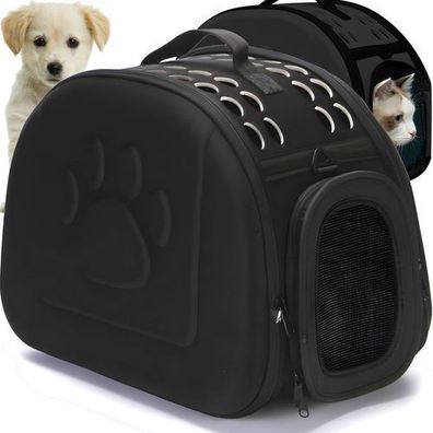 Hunde Katzen Box Haustier Tragbox Transportbox Haustiere Schwarz 43x32x27 cm Retoo