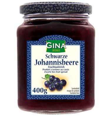 Gina Fruchtaufstrich Schwarze Johannisbeere 400g aus Dänemark