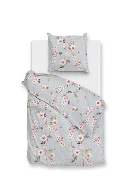 Zo! Home Cotton Bettwäsche 155x220 Rafa blue Kirschblüte hellblau rosa