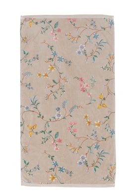 PIP Studio Duschtuch Badetuch Les Fleurs Khaki 70x140 cm Blumenranke Blütenrispen