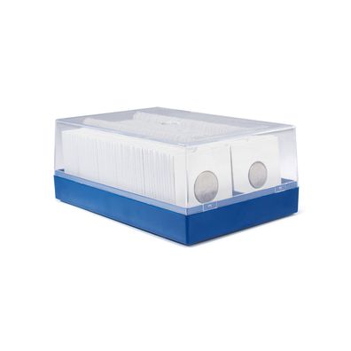 Leuchtturm 315511 Kunststoffbox KRBOX für 100 Münzrähmchen, blau