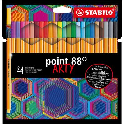 Stabilo Fineliner point 88 ARTY 8824/1-20 04mm sort 24St