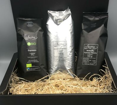 Sterling Coffee Espresso Pr?sent Box, 3x 500g