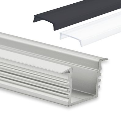GX-PL3 LED EINBAU-Profil 200 cm, hoch/Flügel, LED Stripes max. 12mm, silber