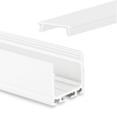 GX-PN8 LED AUFBAU-Profil 200 cm, LED Stripes max. 16 mm, weiß RAL 9010