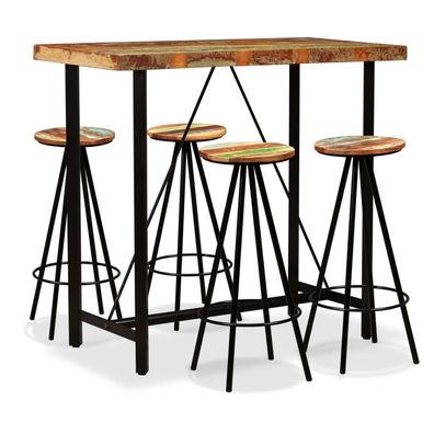 vidaXL 5-tlg. Bar-Set Altholz Massiv