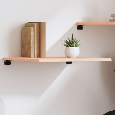 vidaXL Wandregal 60x50x2 cm Massivholz Eiche Unbehandelt
