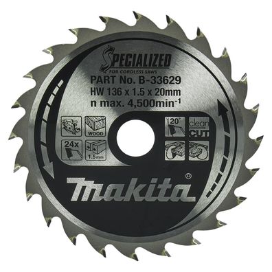 Makita Sägeblatt Specialized B-33629 136x20x24Z