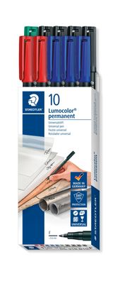 Staedtler 318 B10 Staedtler Lumocolor Permanent-Marker 318F, 10er Schachtel