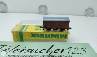 Mini Trix N DC 3524 Gedeckter Güterwagen Braun DB OVP