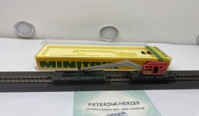 Mini Trix N DC 3590 Kranwagen + Schutzwagen Rot OVP