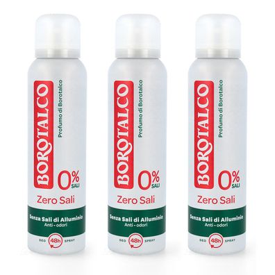 Borotalco Original Zero Sali Deo ohne Aluminiumsalze 3x150 ml