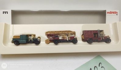 Märklin H0 AC 1893 Oldtimer-Set Feuerwehr / 3 Fahrzeuge / OVP