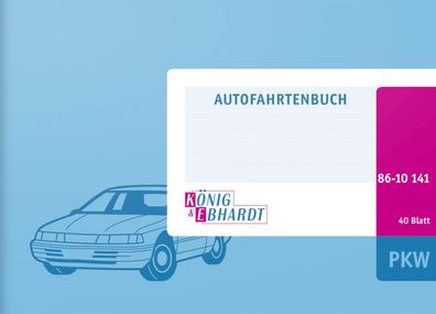 König & Ebhardt 8610141 Fahrtenbuch "für PKW" A6 quer hellblau, magenta