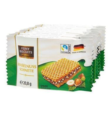 Feiny Biscuits Waffeln mit Kakao-Creme und Haselnüssen, 8x20,8 g