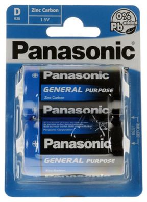Panasonic D Mono General Purpose 1,5V Batterie 2er Blister