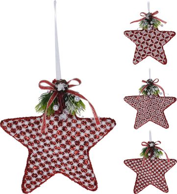 Xmas Star Schaumstoff 15 cm 3Ass Rot Weihnachten Nampook