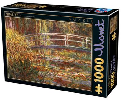 Brücke in Monets Garten mit weißen Seerosen, Monet