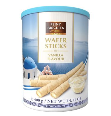 6x Feiny Biscuits Waffelröllchen mit Vanillegeschmackcreme 400g in Dose = 2,4kg