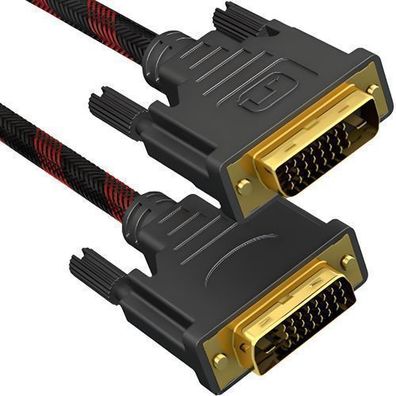 DVI to DVI Kabel DVI-D Adapter Converter für Monitor PC HDTV DVD Schwarz Retoo