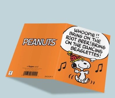 Peanuts Grusskarte Snoopy Whoopie - bring the Beer ! mit Kuvert 12 x 17 cm