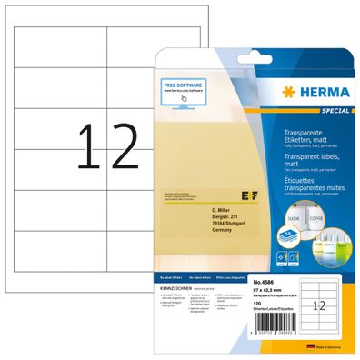 Herma Transparente Etiketten A4 10 97x42,3