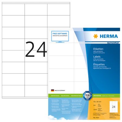 Herma Premium Etiketten A4 500 70x36