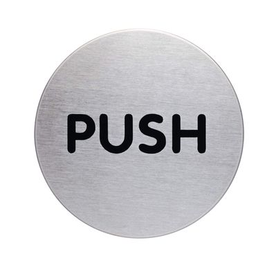 Durable Piktogramm PUSH rund 65mm si Piktogramm Englisch