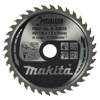 Makita Sägeblatt Specialized B-33635 136x20x36Z