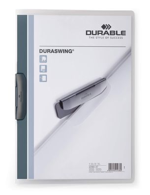 Durable Klemm-Mappe Duraswing d. gr Kunststoffclip für 30 Blatt A4