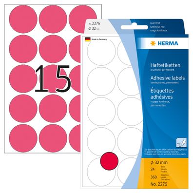 Herma Büropack. Vielzwecketik. Leuchtrot Ø32