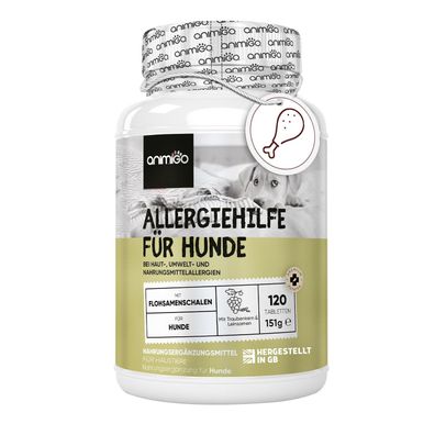 animigo Allergie Tabletten für Hunde - 120 Tabletten für Verdauung, Immunsystem