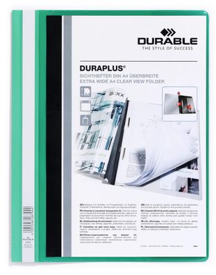 Durable Angebotshefter Duraplus A4 gn transp Deckblatt mit Tasche