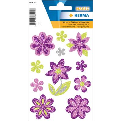 Herma MAGIC Sticker BLUMEN Glittery