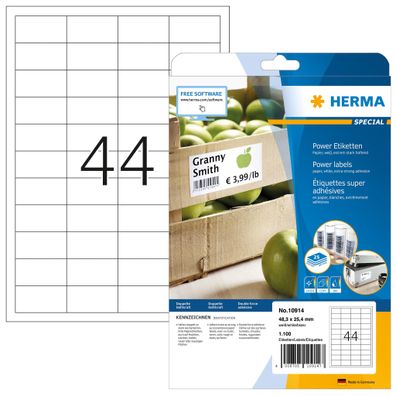 Herma POWER Etiketten A4 25 48,3x25,4