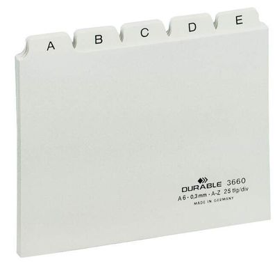 Durable Karteiregister A6 quer A-Z ws Kunststoff bedruckt 5/5 Teilg