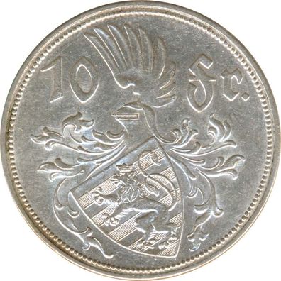 Luxemburg 10 Francs 1929 Charlotte Silber*