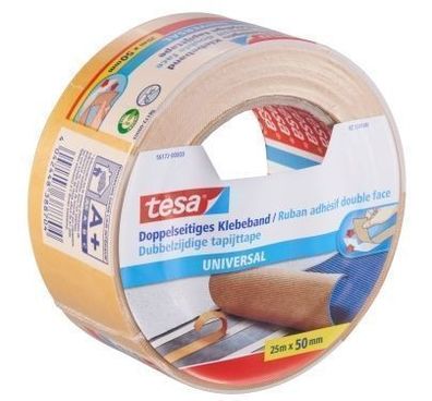 Tesa Doppelseitiges Klebeband 25m x 50mm, 1 Stück