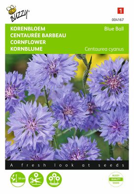 Samen Centaurea Korenbloem Blue Ball doppelt geblümt Buzzy