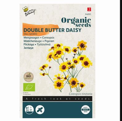 Saatgut Mädchenaugen hoch gemischt 0,25 Gramm Organic Tuinplus