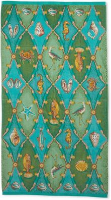 PIP Studio Family Strandtuch Liegetuch 100x180 Little Sea Green Fisch Seestern