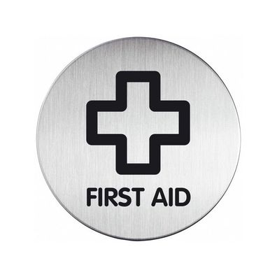 Durable Piktogramm FIRST AID 83mm si rund aus Aluminium