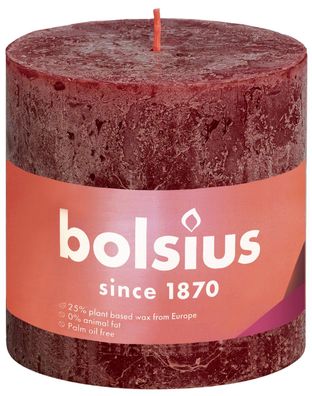 Rustic Shine Blockkerze 100/100 Velvet Red Bolsius