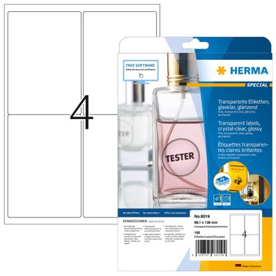 Herma Glasklare Etiketten A4 25 99,1x139