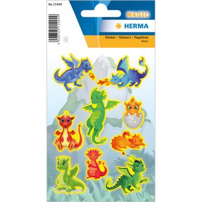 Herma MAGIC Sticker Drachen, NEON