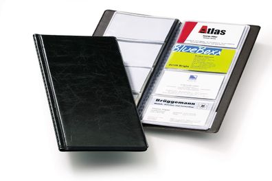 Durable Visitenkartenbuch 115x253mm sw Album für 96 Visitenkarten