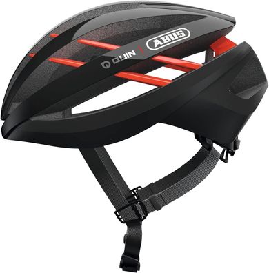 Fahrradhelm ABUS Aventor velvet black red M Rennradhelm rot schwarz 54-58 cm