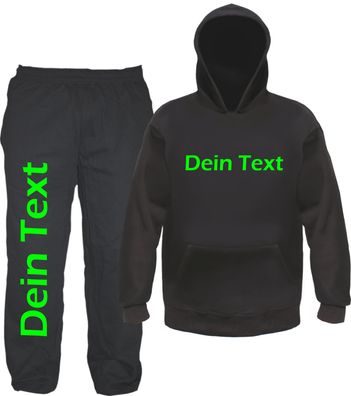 Individueller Jogginganzug NEON - Blockschrift - Jogginghose und Hoodie